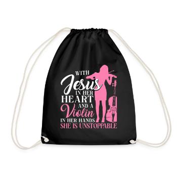 Violoniste Violoniste Jesus Faith - Sac de sport léger - noir - Devant