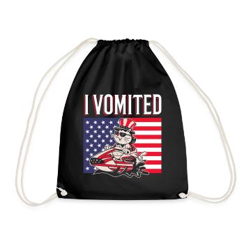 I vomited jet ski cat choice parody 4. - Drawstring Bag - black - Front