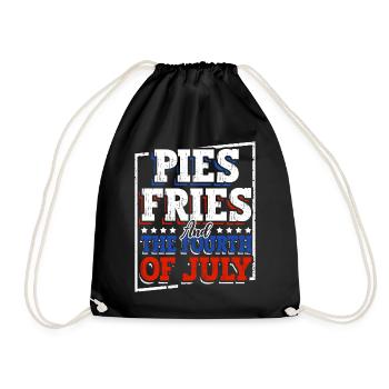 Pies French fries and the Fourth of July - Drawstring Bag - black - Front