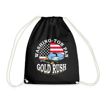 Washing-ton Pan Gold Rush Mining July 4 Miner - Drawstring Bag - black - Front