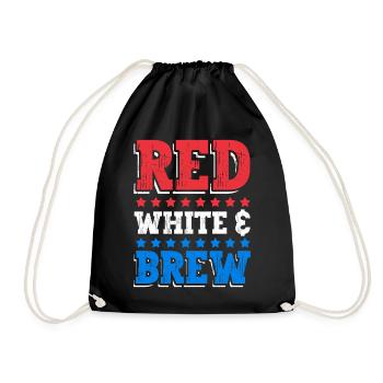 Red white and brown drink July 4 - Drawstring Bag - black - Front