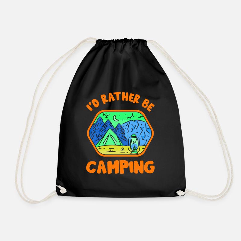 Ich Würde Lieber Campen Camping Camp Camper - Turnbeutel - Schwarz