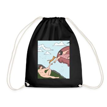 Art History Visual Arts Michelangelo Cat - Drawstring Bag - black - Front