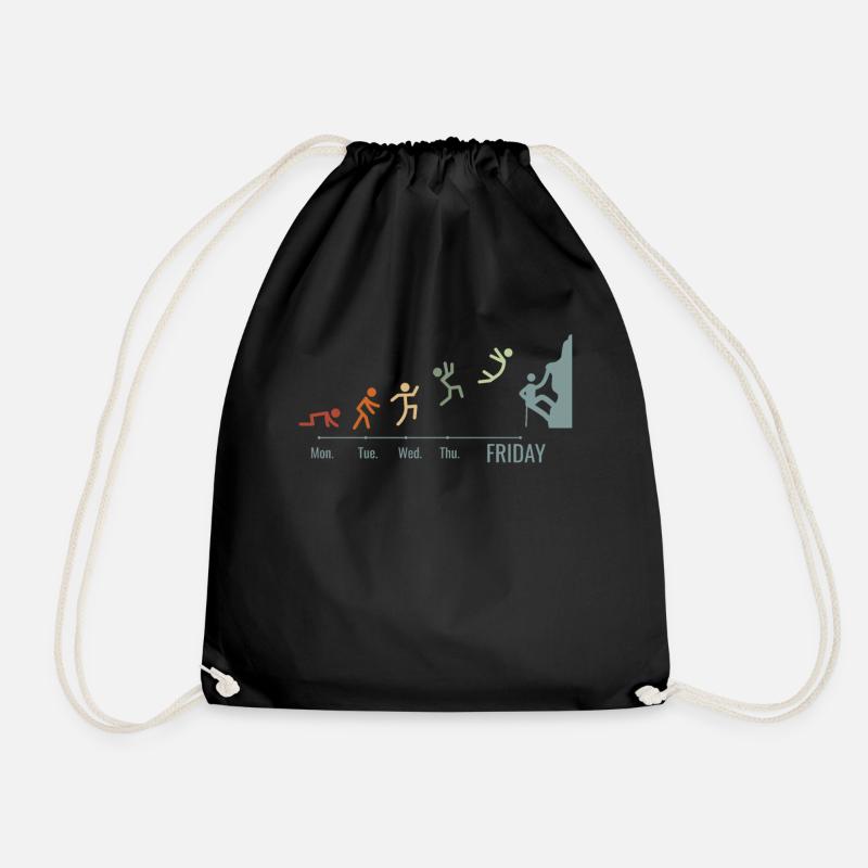 Bouldering Climbing Rock climbing Mountaineering - Drawstring Bag - black