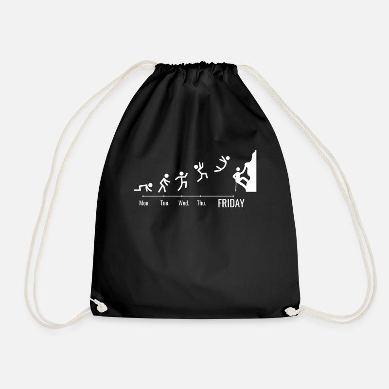 Bouldering Climbing Rock climbing Mountaineering - Drawstring Bag - black