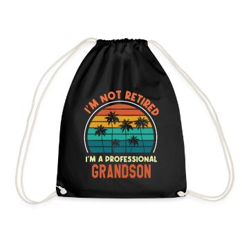 Je ne suis pas à la retraite Je suis G Petit-fils professionnel Drôle - Sac de sport léger - noir - Devant