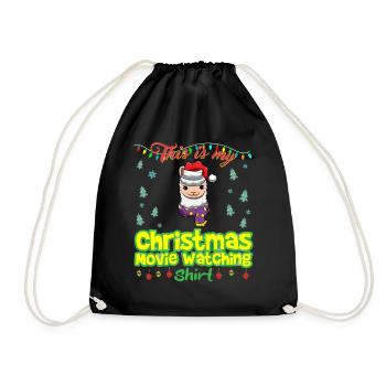 This Is My Christmas Movie Watching Shirt - Drawstring Bag - black - Front