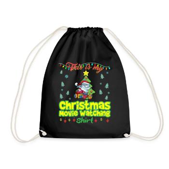 This Is My Christmas Movie Watching Shirt - Drawstring Bag - black - Front