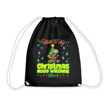 This Is My Christmas Movie Watching Shirt - Drawstring Bag - black - Front