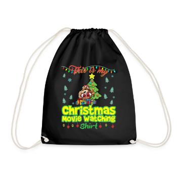 This Is My Christmas Movie Watching Shirt - Drawstring Bag - black - Front