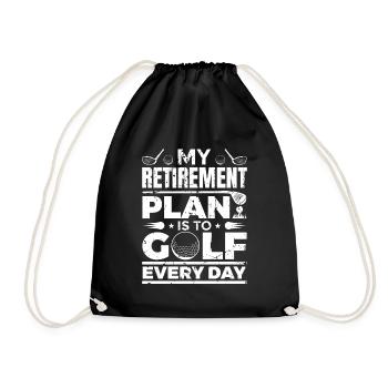 Retirement for golfers - Drawstring Bag - black - Front