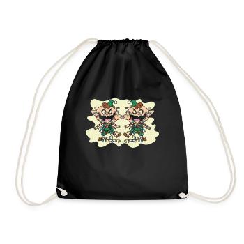 Evil Christmas Elves Creepy Holiday Horror - Drawstring Bag - black - Front