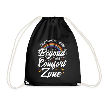 Meaningful Knowledge Motivator Comfort Zone - Drawstring Bag - black - Front