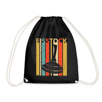 Eisstock Stockschiessen Eisstockschießen - Turnbeutel - Schwarz - Vorne