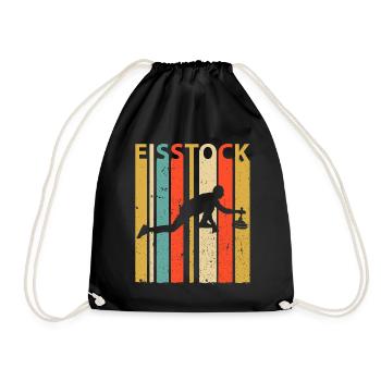 Eisstock Stockschiessen Eisstockschießen - Turnbeutel - Schwarz - Vorne