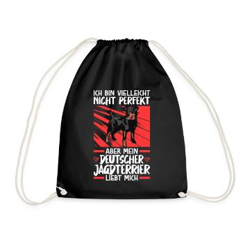 Mein Deutscher Jagdterrier liebt mich - Turnbeutel - Schwarz - Vorne