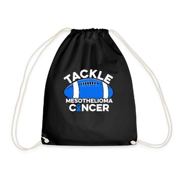 Tackle Mesothelioma Cancer Ribbon Mesothelioma - Drawstring Bag - black - Front