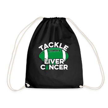 Tackle Lymphoma Cancer Football Lymphoma Cancer - Drawstring Bag - black - Front