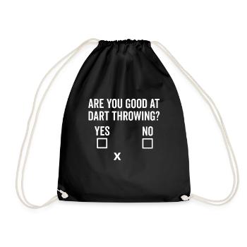 Funny Dart Throwing Game Throwing Darts Sarcasm - Drawstring Bag - black - Front