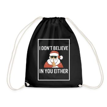 Chemise de Noël, je ne crois pas en toi non plus - Sac de sport léger - noir - Devant