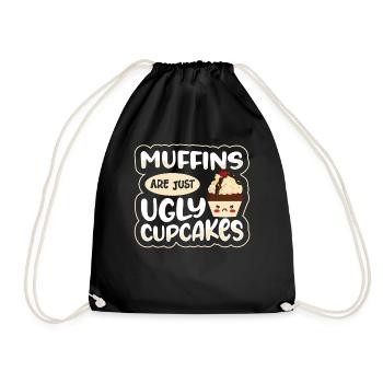 Muffins Are Just Ugly Cupcakes Kawaii Cupcake - Turnbeutel - Schwarz - Vorne