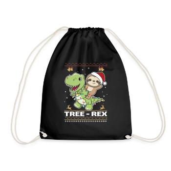 Joyeux Noël moche Noël paresseux Rex - Sac de sport léger - noir - Devant
