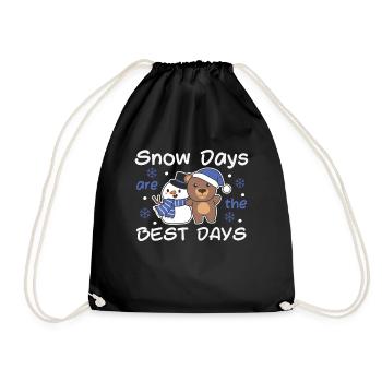 Bear Snow Days are the best days Winter Snowman - Drawstring Bag - black - Front