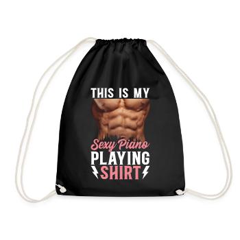 Piano Music Lover - This Is My Sexy Piano Playing - Drawstring Bag - black - Front