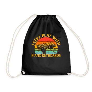 Piano Keyboard Player - I Still Play With Piano Ke - Drawstring Bag - black - Front