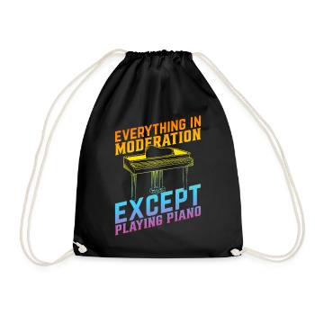 Piano Keyboard - Everything In Moderation Except P - Turnbeutel - Schwarz - Vorne