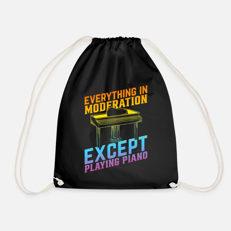 Piano Keyboard - Everything In Moderation Except P - Turnbeutel - Schwarz
