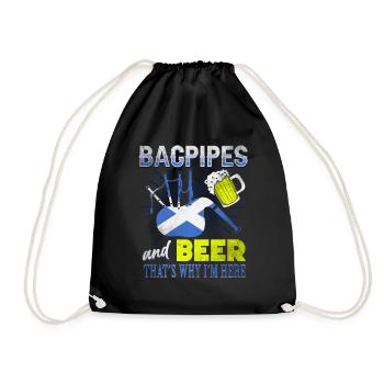 Cornemuse et bière Écosse - Sac de sport léger - noir - Devant