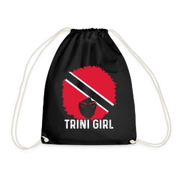 Trinidad and Tobago Girl - Drawstring Bag - black - Front
