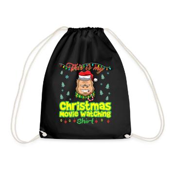 This Is My Christmas Movie Watching Shirt - Drawstring Bag - black - Front