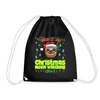 This Is My Christmas Movie Watching Shirt - Drawstring Bag - black - Front