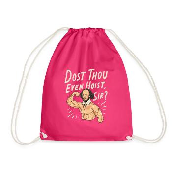 William Shakespeare quote - Drawstring Bag - fuchsia - Front