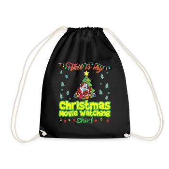 This Is My Christmas Movie Watching Shirt - Drawstring Bag - black - Front