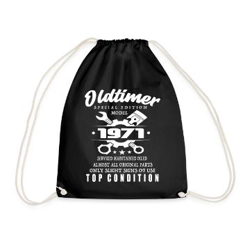 Oldtimer Special Edition Model 1971 Birthday - Drawstring Bag - black - Front