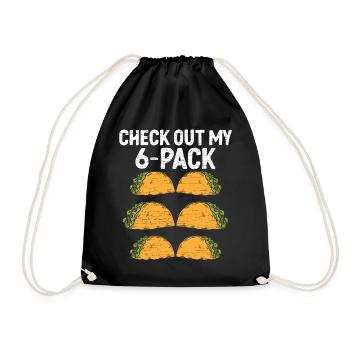 Tacos Geschenk - Turnbeutel - Schwarz - Vorne