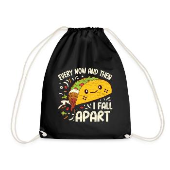 Mexikanisches Essen Geschenk Taco - Turnbeutel - Schwarz - Vorne