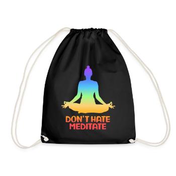 Don't Hate Meditate Yoga - Drawstring Bag - black - Front