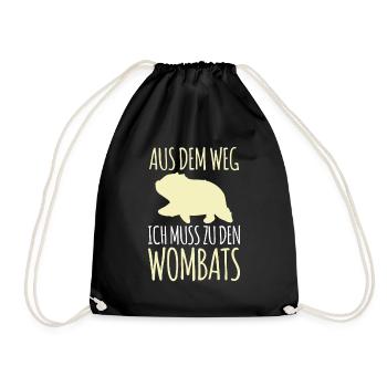 Muss zu den Wombats Australien Beuteltier - Turnbeutel - Schwarz - Vorne