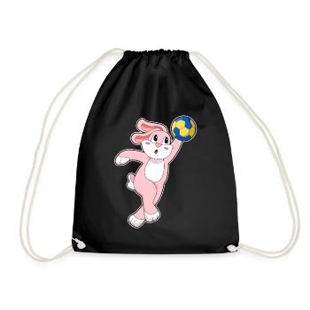 Rabbit Handball Player Handball - Drawstring Bag - black - Front