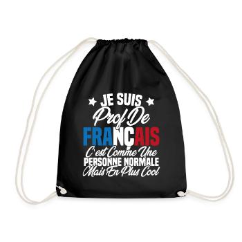Je suis prof de français Cadeau Prof - Sac de sport léger - noir - Devant
