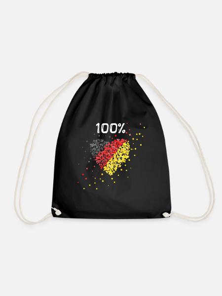 Deutschlandfahne Fußballfan Deutschlandfan Fan - Turnbeutel - Schwarz
