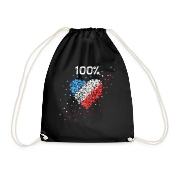 French flag France France fan French - Drawstring Bag - black - Front