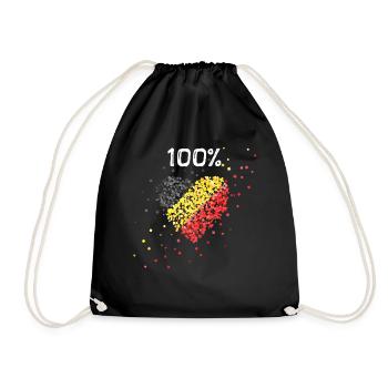 Belgium flag Belgium Belgium Flag Belgium fan - Drawstring Bag - black - Front