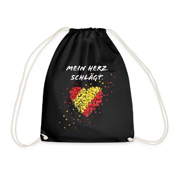 Spanish flag heartbeat Spain Spaniard Spanish - Drawstring Bag - black - Front