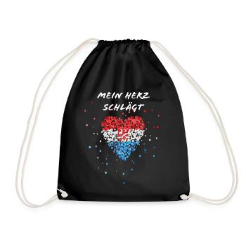 Croatia Hrvatska heartbeat flag flag Croatian - Drawstring Bag - black - Front