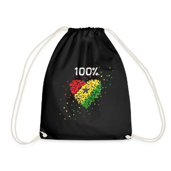 Ghana Afrika Ghanaflagge Ghanafahne Ghanafan - Turnbeutel - Schwarz - Vorne